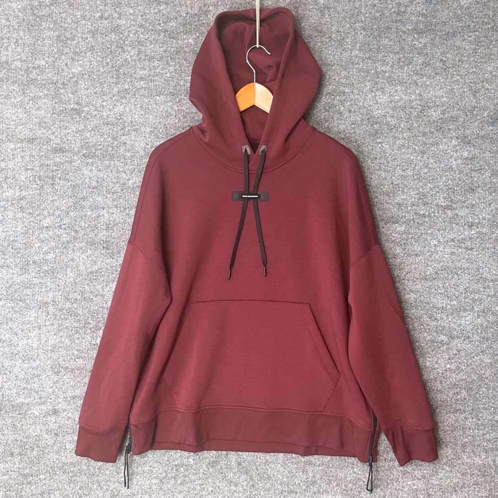 On Running Women Hoodie Mulberry Burgundy Swiss Engineering Side Zip Pullover L